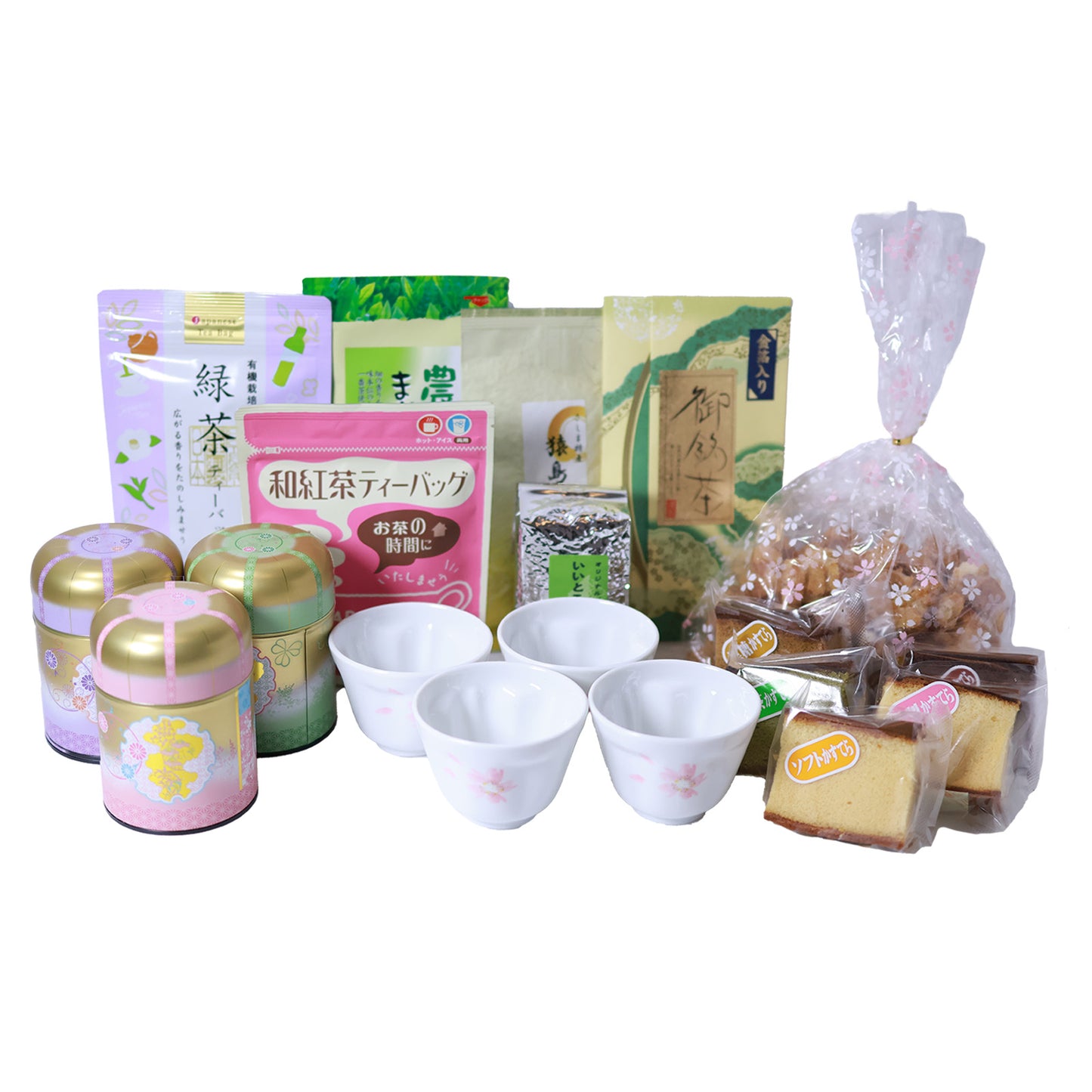 丸和園 お茶 14点セット 福袋 日本茶 煎茶 茶葉 和菓子 セット ティーバッグ 飲み比べ